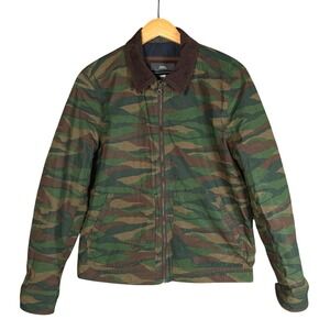 Toad & Co Camo Trucker Jacket Mens Medium Green Tiger Stripe Camo Gorpcore